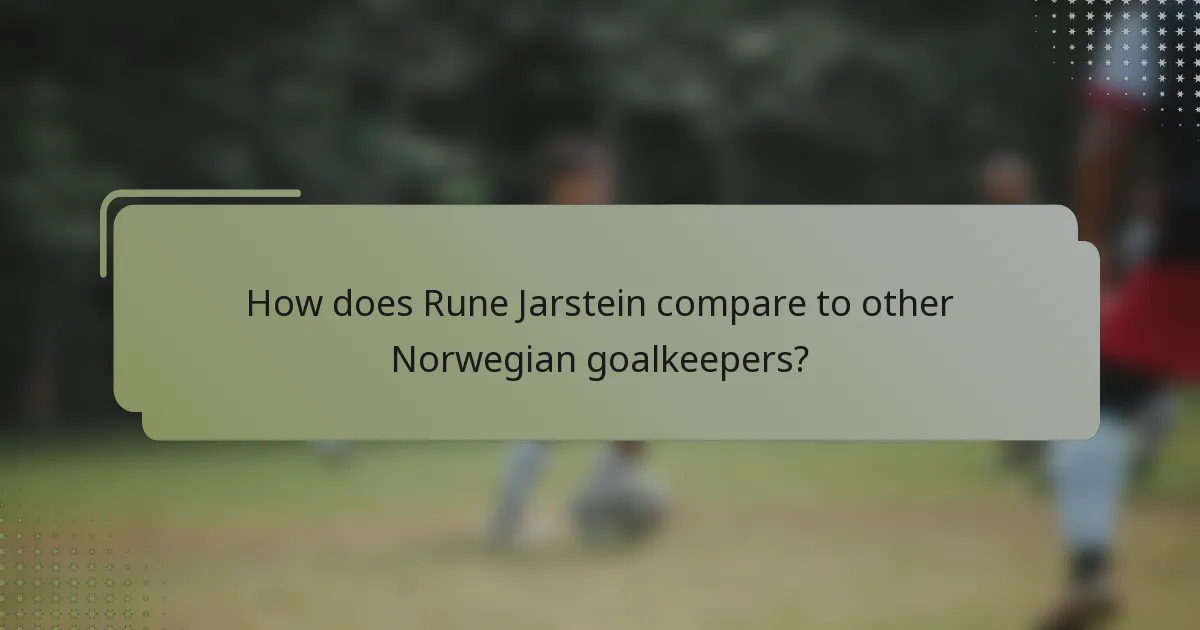 How does Rune Jarstein compare to other Norwegian goalkeepers?