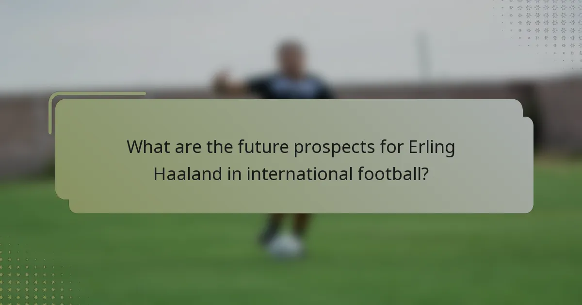 What are the future prospects for Erling Haaland in international football?