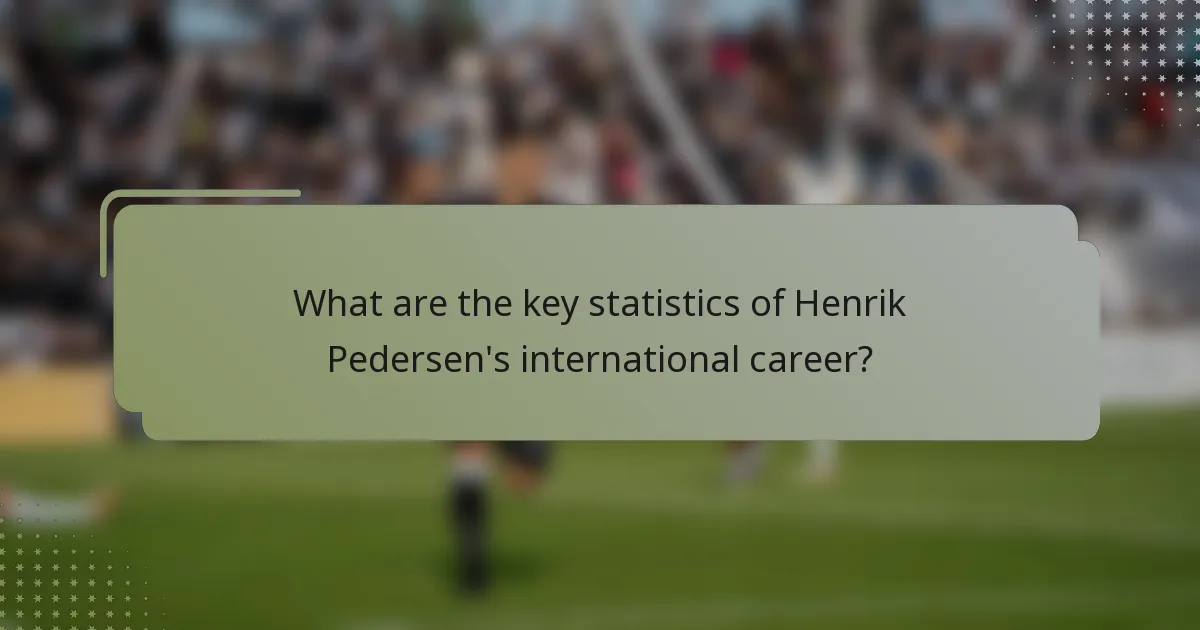 What are the key statistics of Henrik Pedersen's international career?